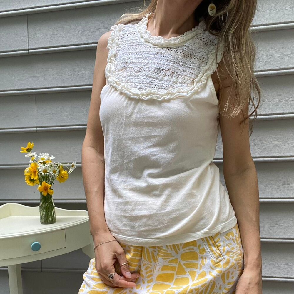 Only Women's White and Cream Shirt